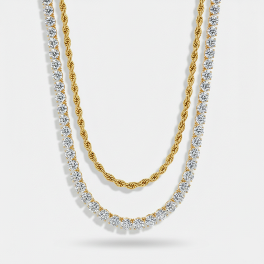 5mm Tennis + 5mm Rope Chain Stack