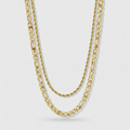 5mm Figaro + 3mm Rope Chain Stack
