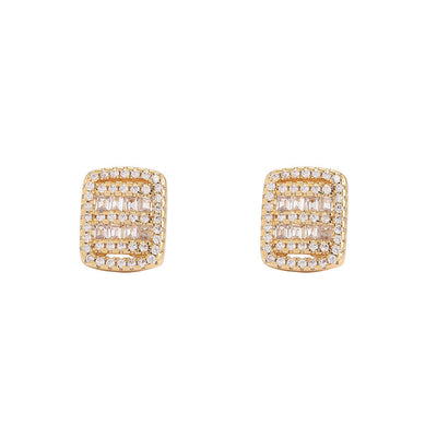 Baguette Box Cluster Earrings